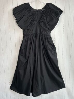J. Crew Collection size 14 Cecily maxi dress black cotton poplin puff sleeve